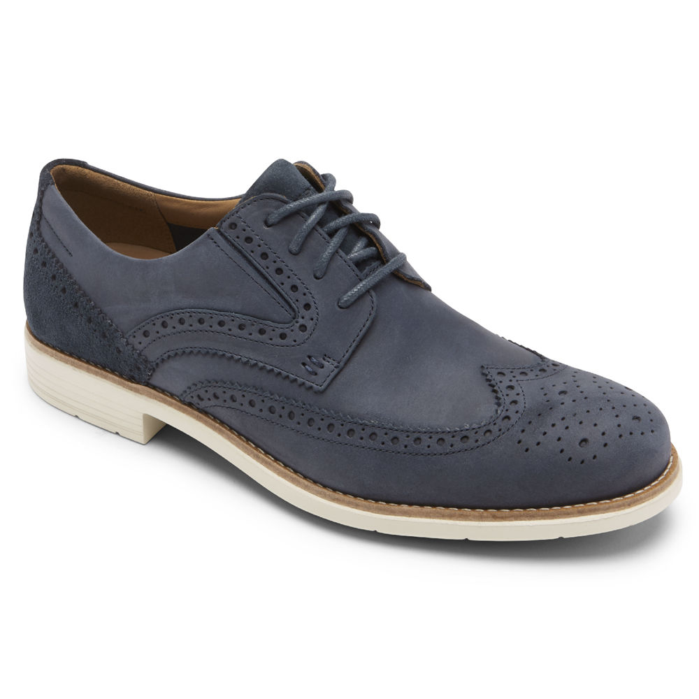 Rockport Lace Up For Mens Blue - Total Motion Hendrik Wingtip - BT3159426